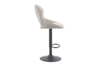 Chaise de bar pivotante MORY en tissu gris clair – 51 x 53 cm | TIKAYLA