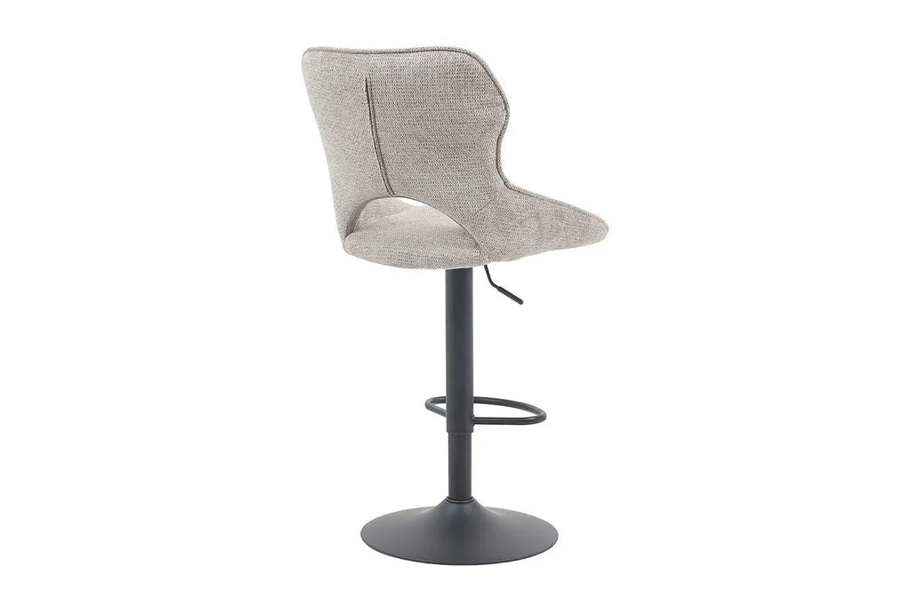 Chaise de bar pivotante MORY en tissu gris clair – 51 x 53 cm | TIKAYLA