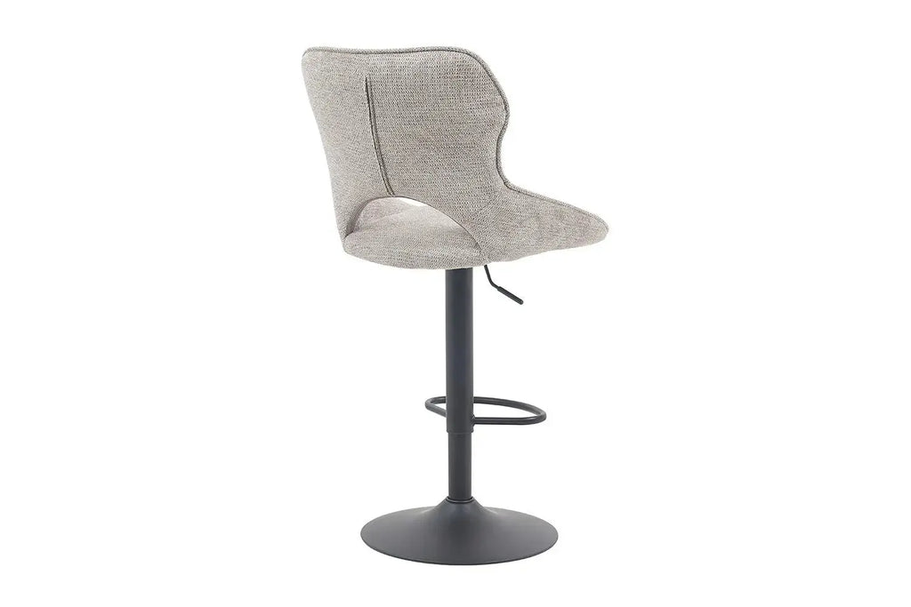 Chaise de bar pivotante MORY en tissu gris clair – 51 x 53 cm | TIKAYLA