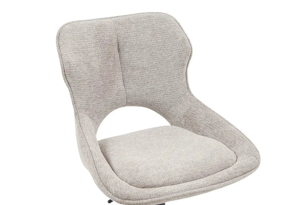 Chaise de bar pivotante MORY en tissu gris clair – 51 x 53 cm | TIKAYLA