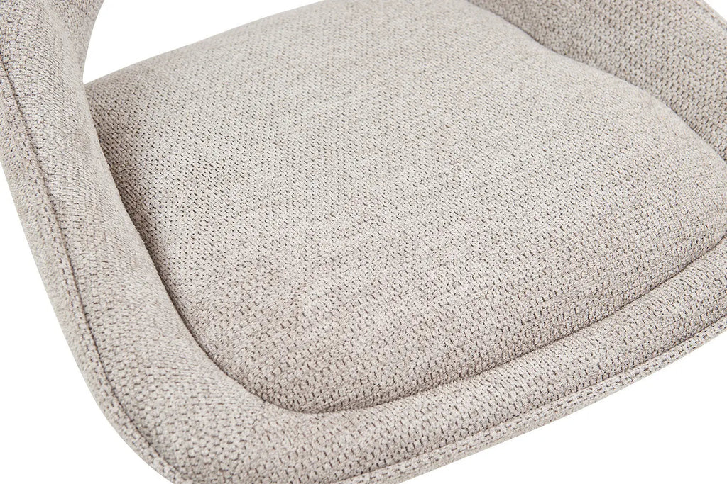 Chaise de bar pivotante MORY en tissu gris clair – 51 x 53 cm | TIKAYLA