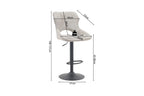 Chaise de bar pivotante MORY en tissu gris clair – 51 x 53 cm | TIKAYLA