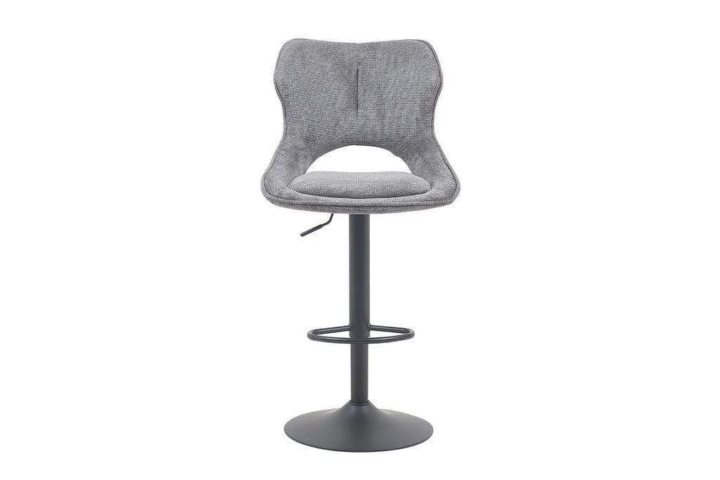 Chaise de bar pivotante MORY en tissu gris foncé – 51 x 53 cm | TIKAYLA