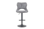 Chaise de bar pivotante MORY en tissu gris foncé – 51 x 53 cm | TIKAYLA