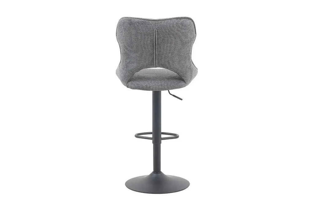 Chaise de bar pivotante MORY en tissu gris foncé – 51 x 53 cm | TIKAYLA