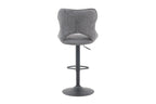 Chaise de bar pivotante MORY en tissu gris foncé – 51 x 53 cm | TIKAYLA