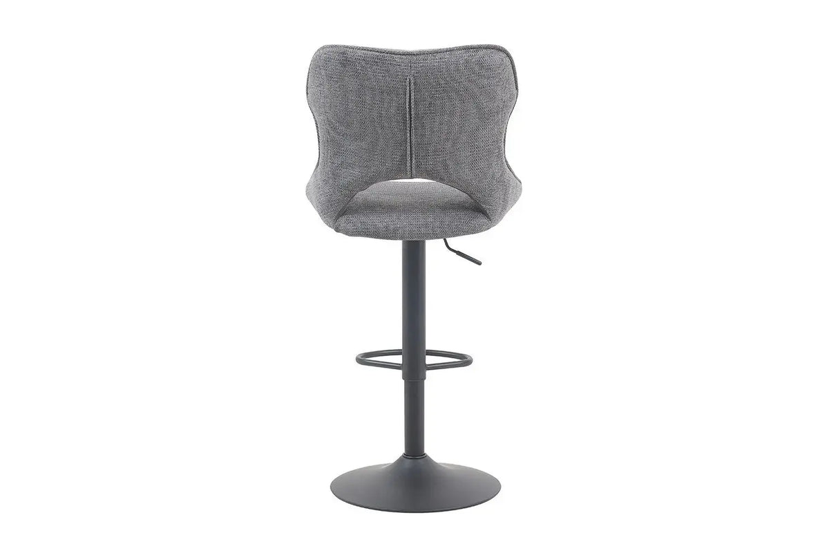 Chaise de bar pivotante MORY en tissu gris foncé – 51 x 53 cm | TIKAYLA