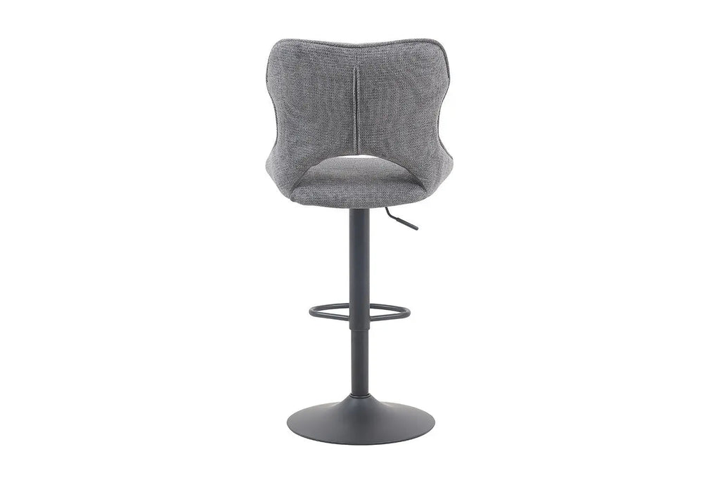 Chaise de bar pivotante MORY en tissu gris foncé – 51 x 53 cm | TIKAYLA