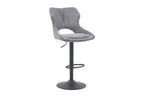 Chaise de bar pivotante MORY en tissu gris foncé – 51 x 53 cm | TIKAYLA