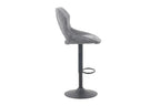 Chaise de bar pivotante MORY en tissu gris foncé – 51 x 53 cm | TIKAYLA