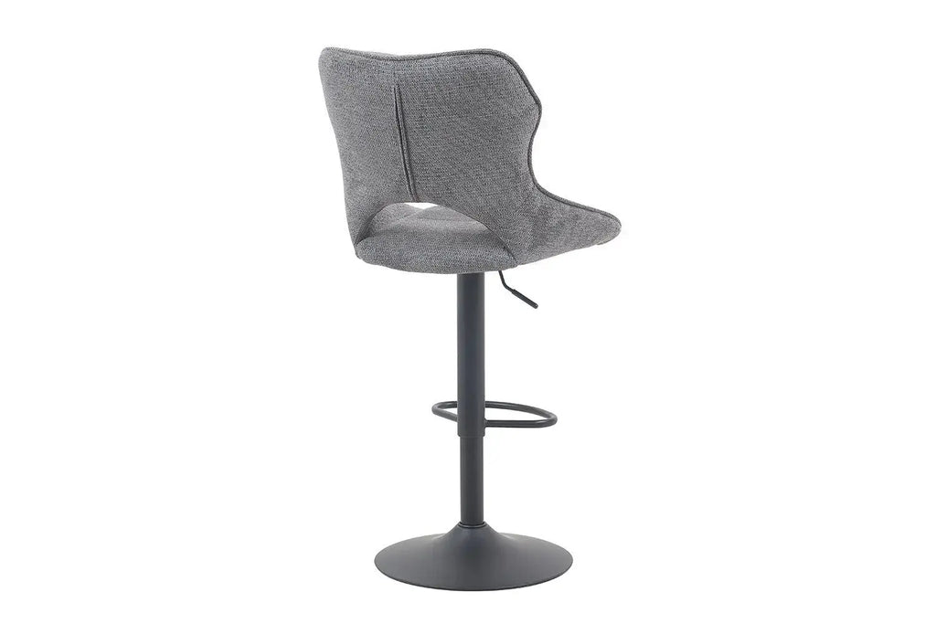 Chaise de bar pivotante MORY en tissu gris foncé – 51 x 53 cm | TIKAYLA