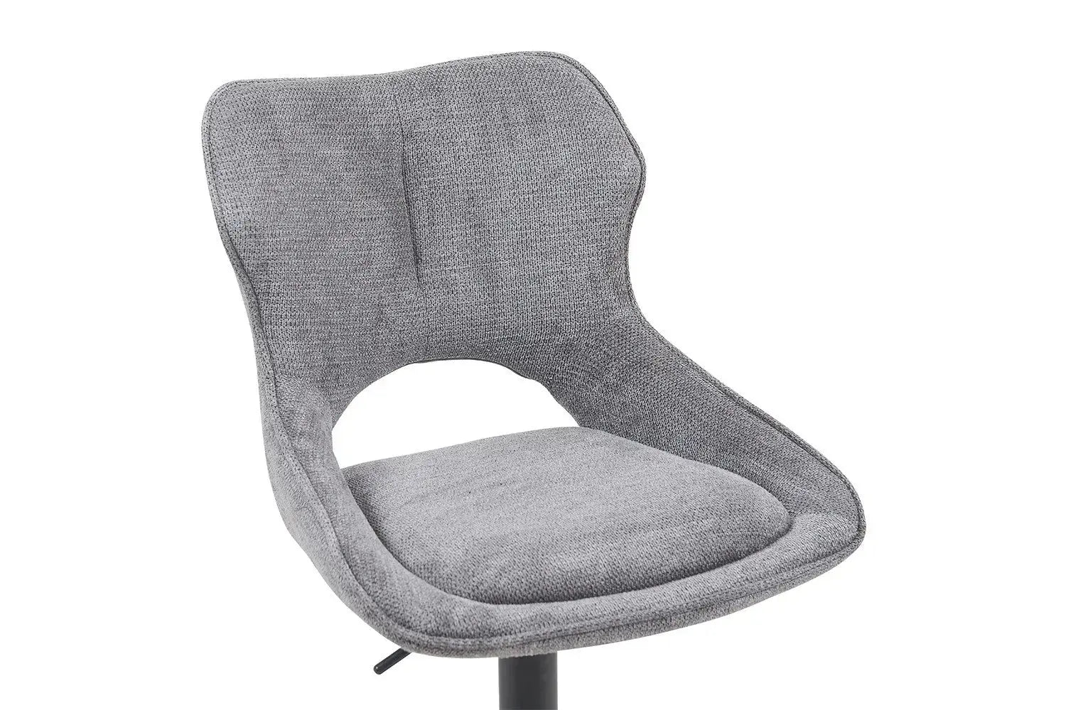 Chaise de bar pivotante MORY en tissu gris foncé – 51 x 53 cm | TIKAYLA