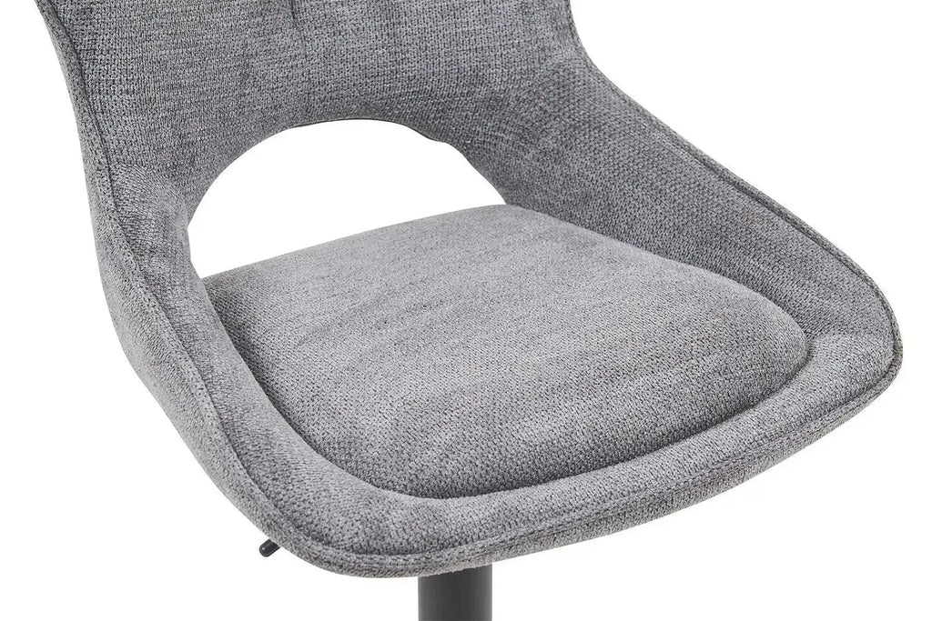 Chaise de bar pivotante MORY en tissu gris foncé – 51 x 53 cm | TIKAYLA