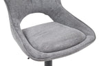Chaise de bar pivotante MORY en tissu gris foncé – 51 x 53 cm | TIKAYLA