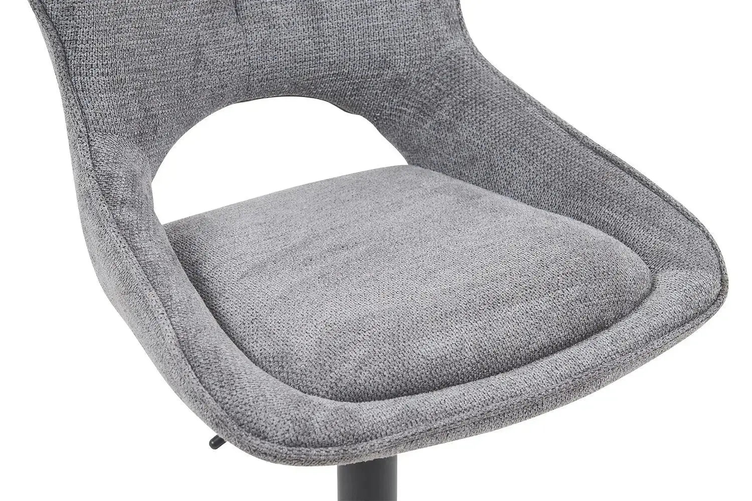 Chaise de bar pivotante MORY en tissu gris foncé – 51 x 53 cm | TIKAYLA