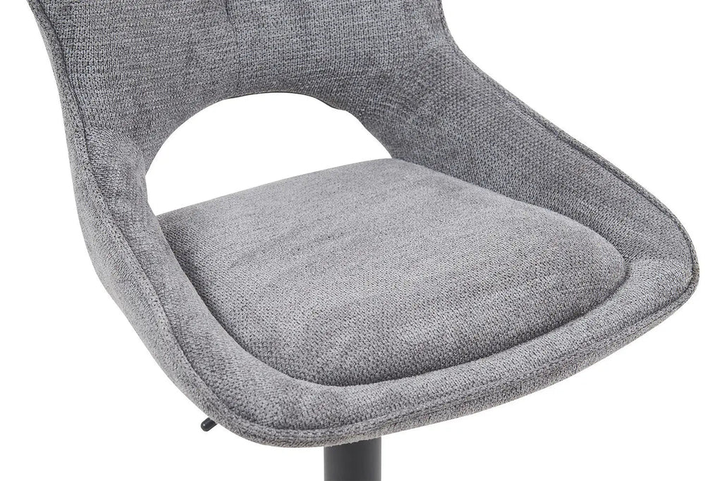 Chaise de bar pivotante MORY en tissu gris foncé – 51 x 53 cm | TIKAYLA