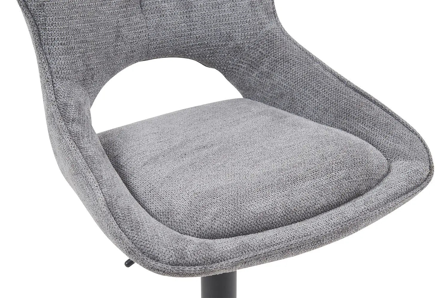 Chaise de bar pivotante MORY en tissu gris foncé – 51 x 53 cm | TIKAYLA