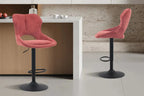 Chaise de bar pivotante MORY en tissu rouge – 51 x 53 cm | TIKAYLA