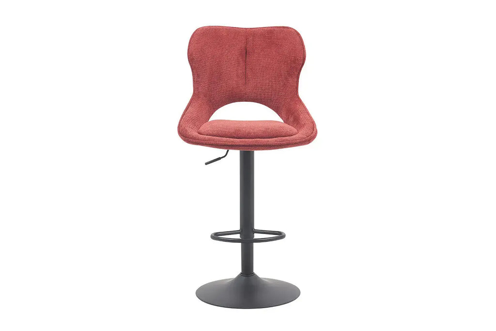 Chaise de bar pivotante MORY en tissu rouge – 51 x 53 cm | TIKAYLA