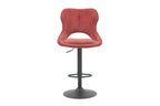 Chaise de bar pivotante MORY en tissu rouge – 51 x 53 cm | TIKAYLA