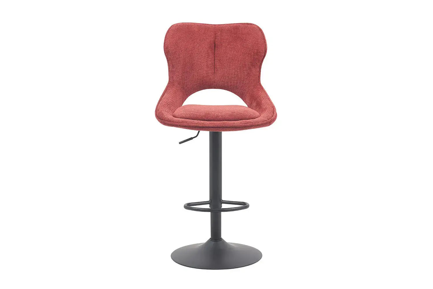 Chaise de bar pivotante MORY en tissu rouge – 51 x 53 cm | TIKAYLA