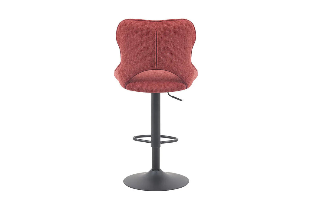 Chaise de bar pivotante MORY en tissu rouge – 51 x 53 cm | TIKAYLA