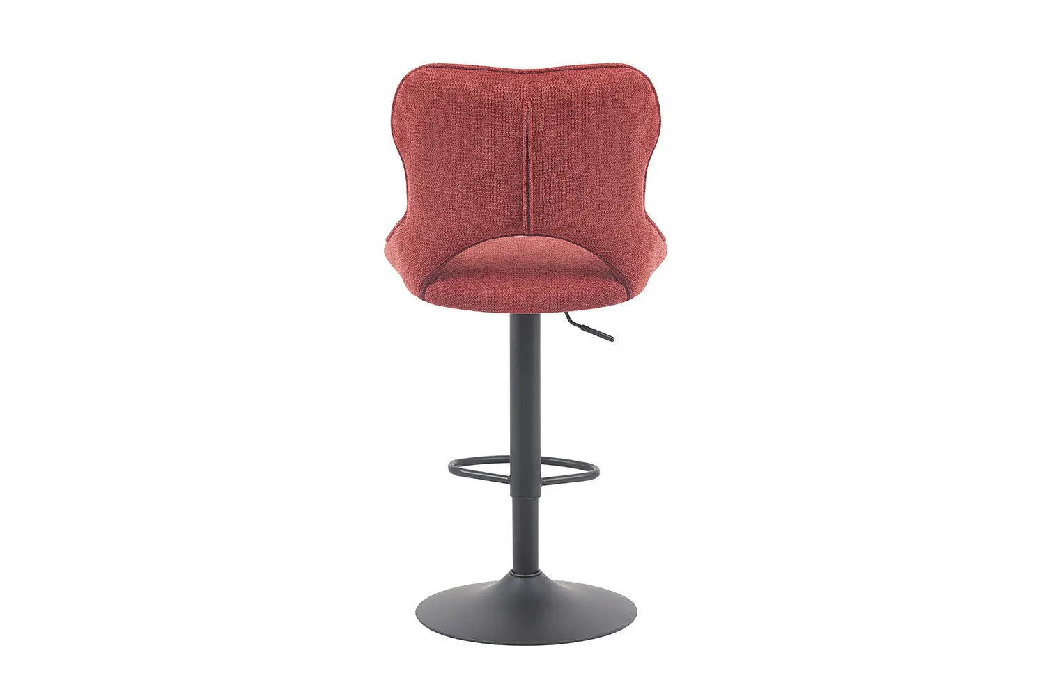 Chaise de bar pivotante MORY en tissu rouge – 51 x 53 cm | TIKAYLA