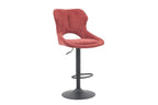 Chaise de bar pivotante MORY en tissu rouge – 51 x 53 cm | TIKAYLA