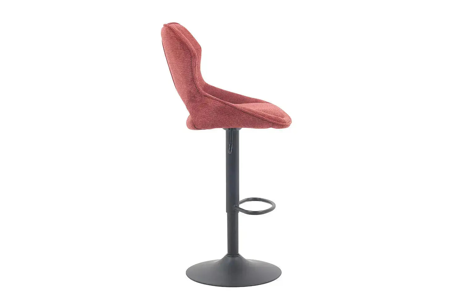 Chaise de bar pivotante MORY en tissu rouge – 51 x 53 cm | TIKAYLA