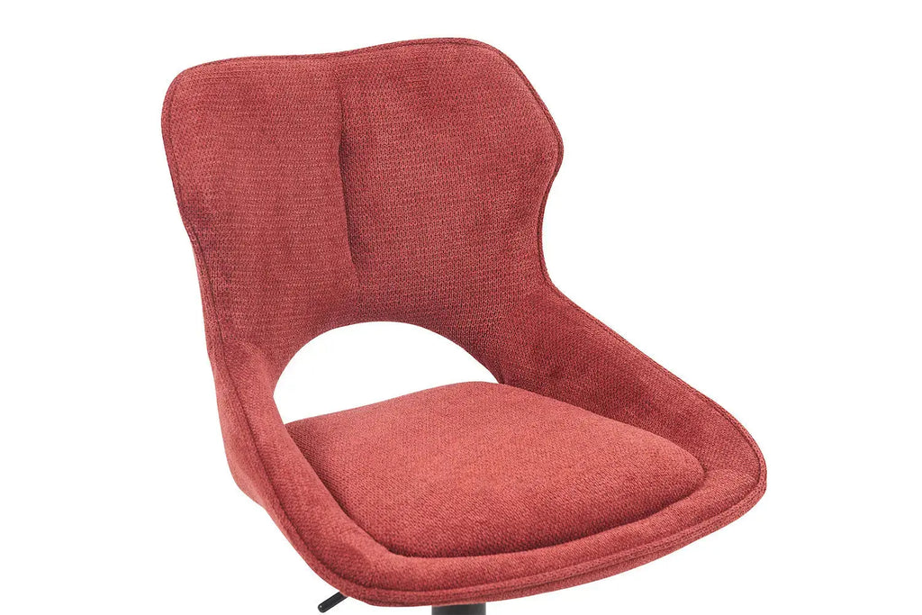 Chaise de bar pivotante MORY en tissu rouge – 51 x 53 cm | TIKAYLA
