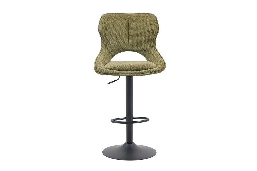 Chaise de bar pivotante MORY en tissu vert – 51 x 53 cm | TIKAYLA