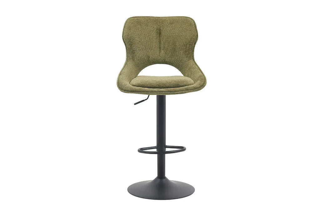Chaise de bar pivotante MORY en tissu vert – 51 x 53 cm | TIKAYLA