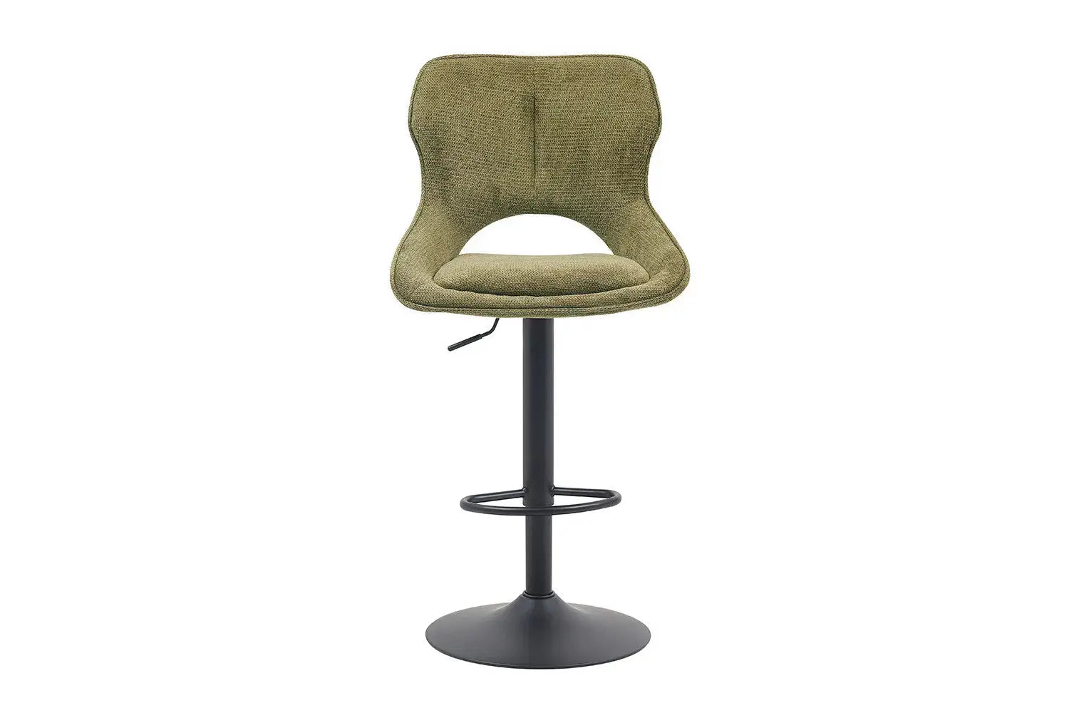 Chaise de bar pivotante MORY en tissu vert – 51 x 53 cm | TIKAYLA