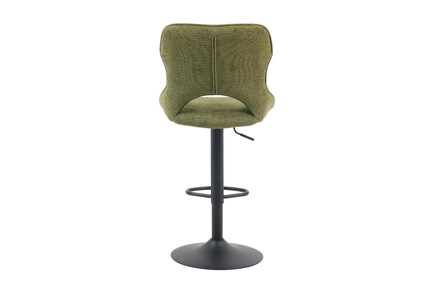 Chaise de bar pivotante MORY en tissu vert – 51 x 53 cm | TIKAYLA