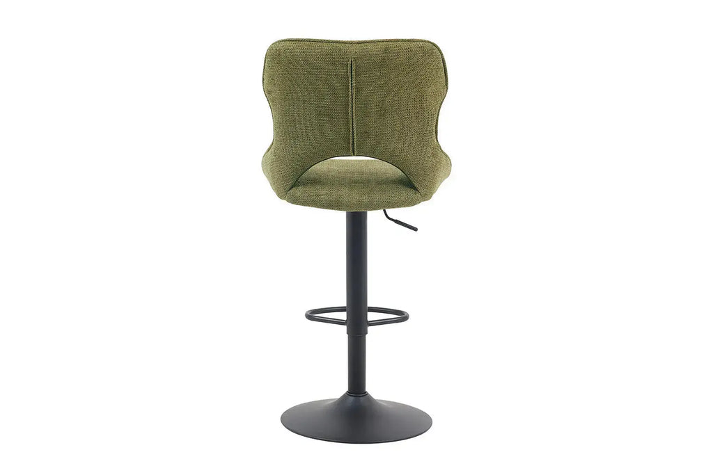 Chaise de bar pivotante MORY en tissu vert – 51 x 53 cm | TIKAYLA
