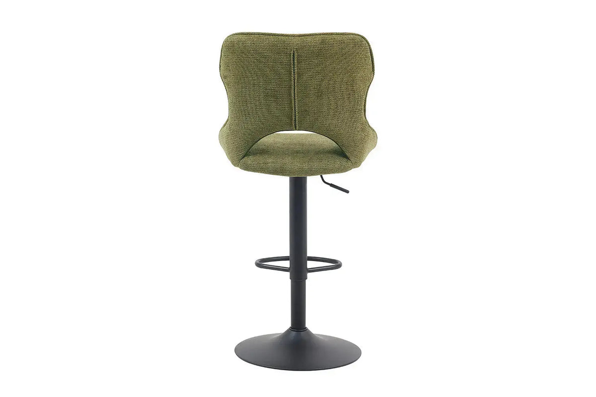 Chaise de bar pivotante MORY en tissu vert – 51 x 53 cm | TIKAYLA
