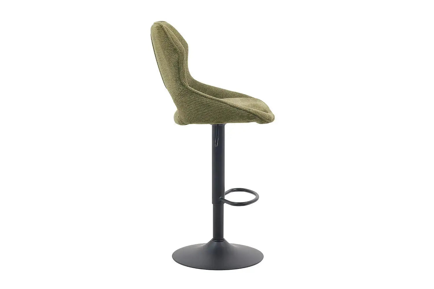 Chaise de bar pivotante MORY en tissu vert – 51 x 53 cm | TIKAYLA