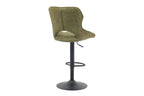 Chaise de bar pivotante MORY en tissu vert – 51 x 53 cm | TIKAYLA