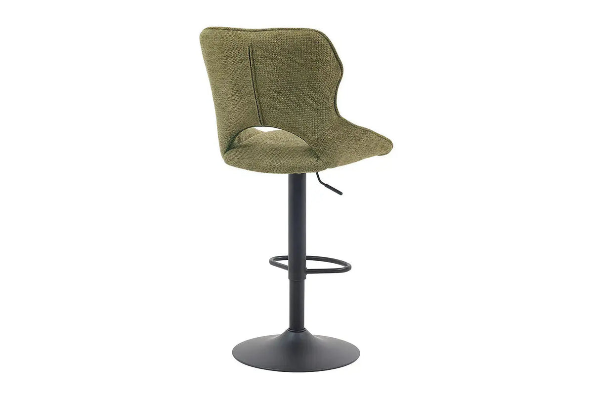 Chaise de bar pivotante MORY en tissu vert – 51 x 53 cm | TIKAYLA