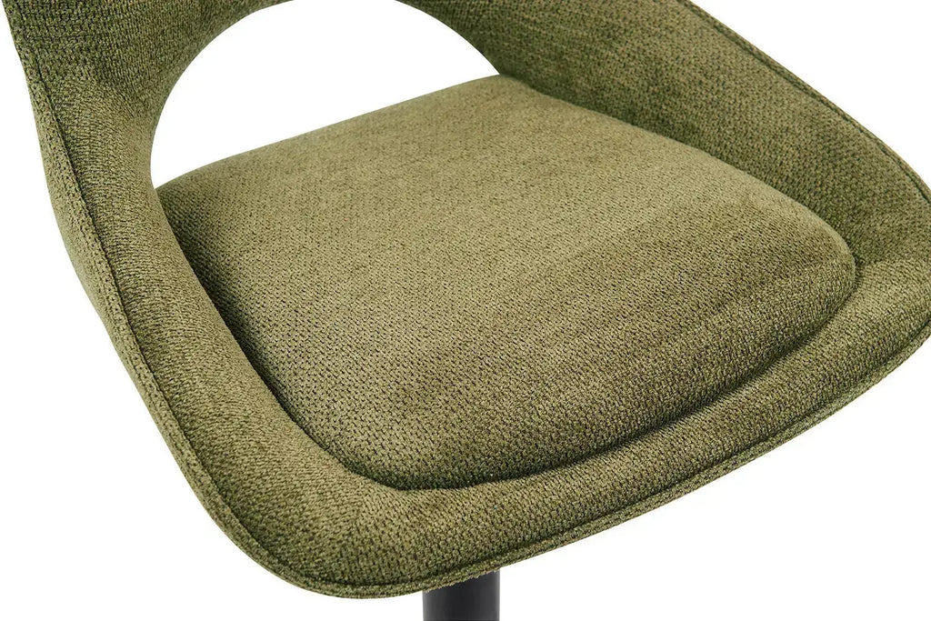 Chaise de bar pivotante MORY en tissu vert – 51 x 53 cm | TIKAYLA