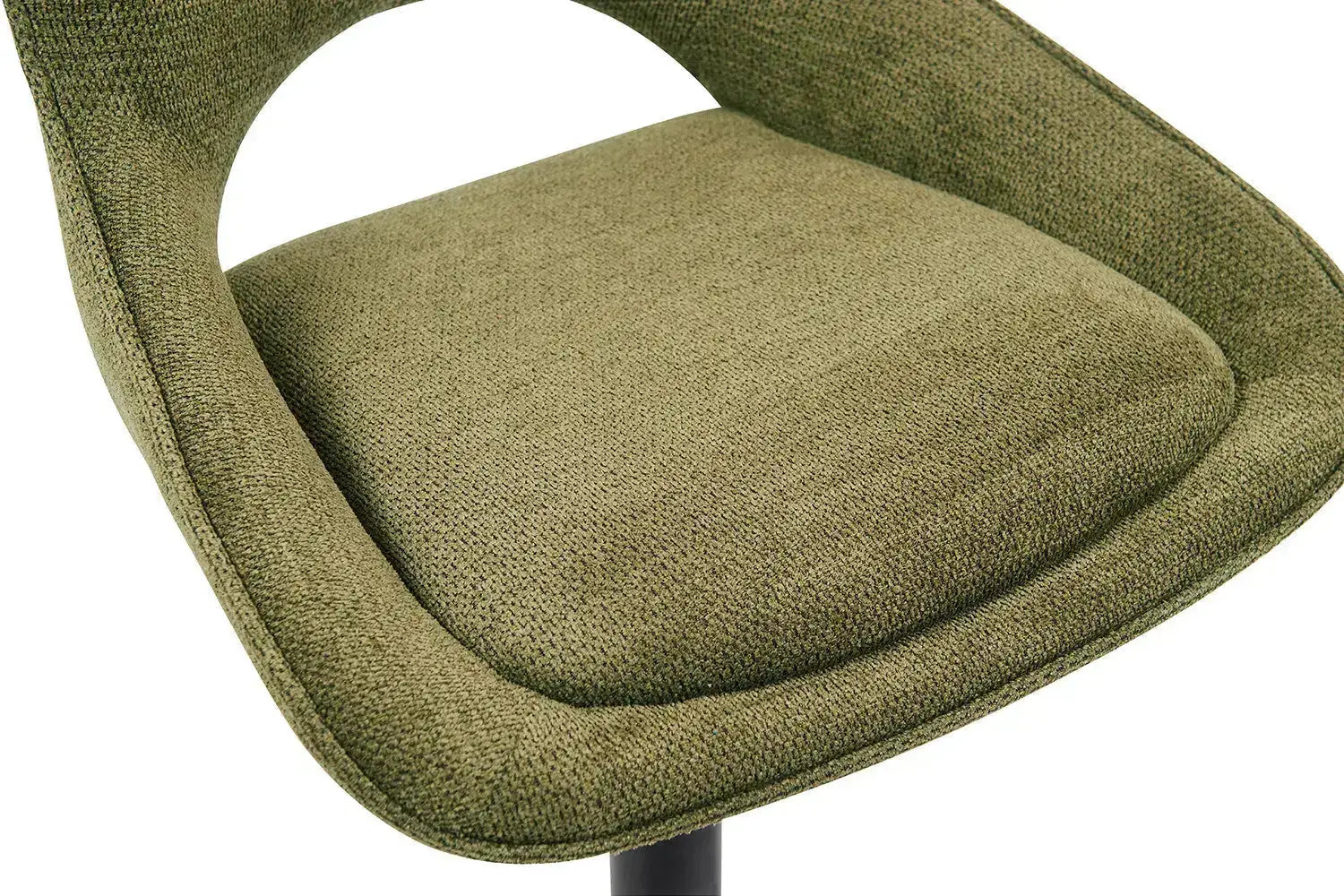 Chaise de bar pivotante MORY en tissu vert – 51 x 53 cm | TIKAYLA