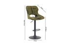 Chaise de bar pivotante MORY en tissu vert – 51 x 53 cm | TIKAYLA