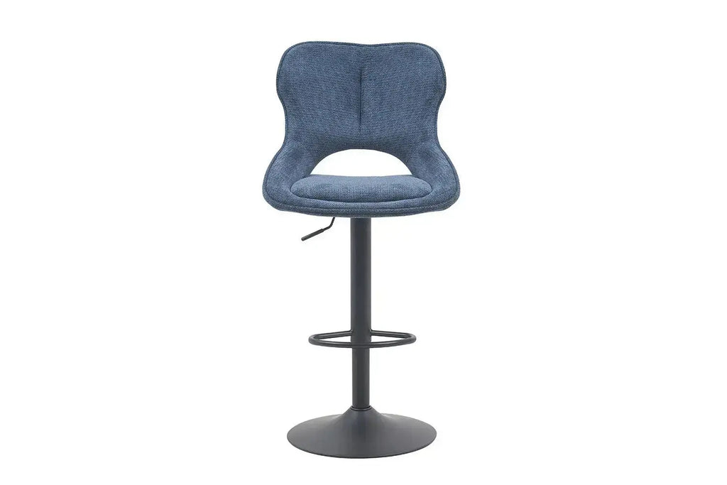 Chaise de bar pivotante MORY en tissu bleu – 51 x 53 cm | TIKAYLA