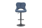 Chaise de bar pivotante MORY en tissu bleu – 51 x 53 cm | TIKAYLA