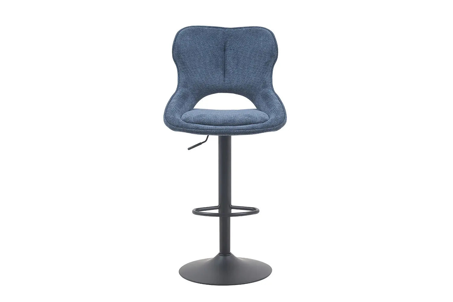 Chaise de bar pivotante MORY en tissu bleu – 51 x 53 cm | TIKAYLA