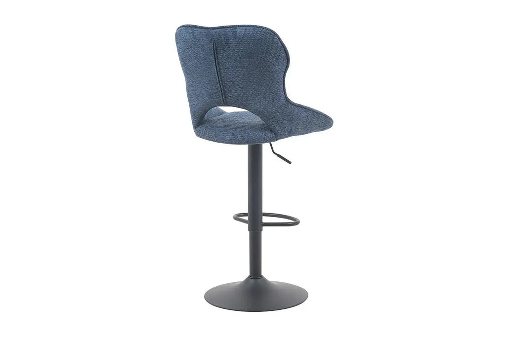 Chaise de bar pivotante MORY en tissu bleu – 51 x 53 cm | TIKAYLA