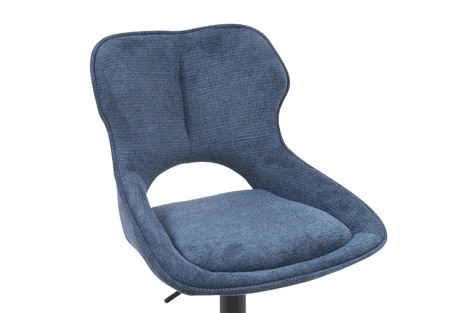 Chaise de bar pivotante MORY en tissu bleu – 51 x 53 cm | TIKAYLA