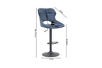 Chaise de bar pivotante MORY en tissu bleu – 51 x 53 cm | TIKAYLA