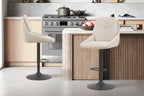 Chaise de bar pivotante SABA en tissu ecru – 50 x 60 cm | TIKAYLA