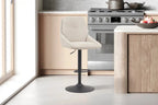 Chaise de bar pivotante SABA en tissu ecru – 50 x 60 cm | TIKAYLA